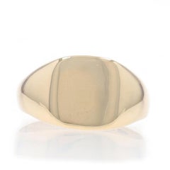 Yellow Gold Signet Ring - 10k Engraveable Square