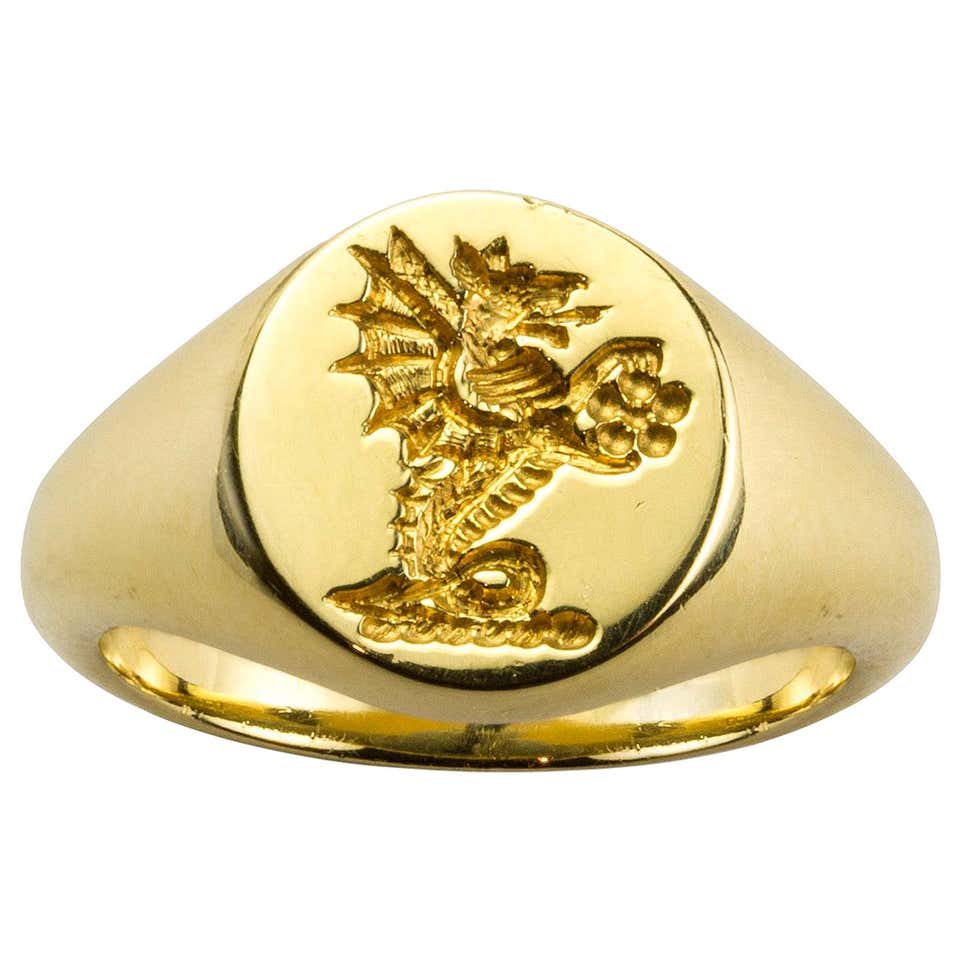 Yellow Gold Signet Ring at 1stDibs
