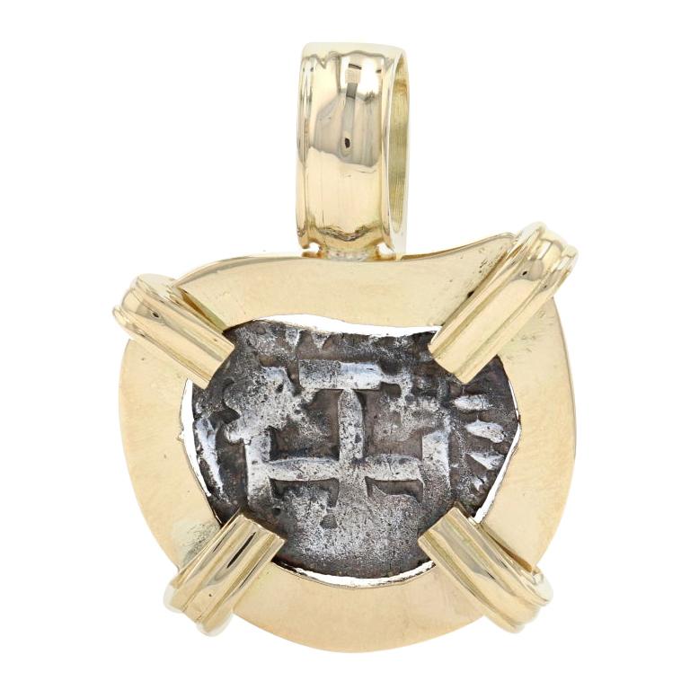 Late Victorian 18k Coin Holder Pendant with Rare 1891 Silver Eritrea 1