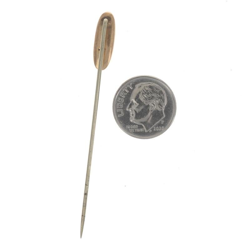 Women's Yellow Gold & Silver Toned Abalone Vintage Solitaire Stickpin - 10k For Sale