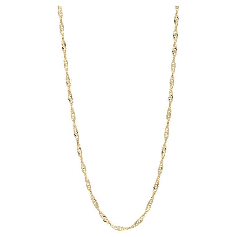 Yellow Gold Singapore Chain Necklace 18" - 14k Italy For Sale