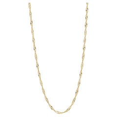 Yellow Gold Singapore Chain Necklace 18" - 14k Italy