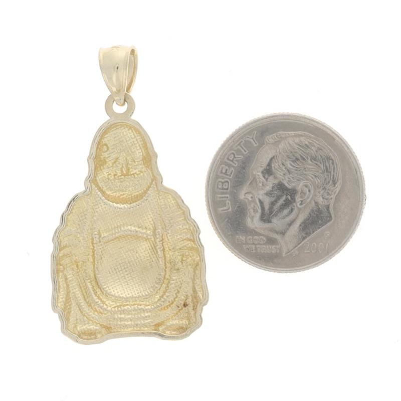 Yellow Gold Sitting Happy Buddha Pendant - 10k Unisex For Sale 1