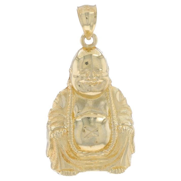 Yellow Gold Sitting Happy Buddha Pendant - 10k Unisex