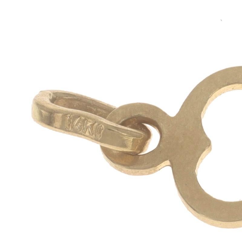 Gelbgold Skelett Schlüssel Charm - 14k Anhänger Italien 1