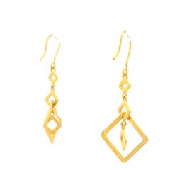 Boucles d'oreilles en or jaune 24 carats, petites et grandes, avec goutte d'eau En stock