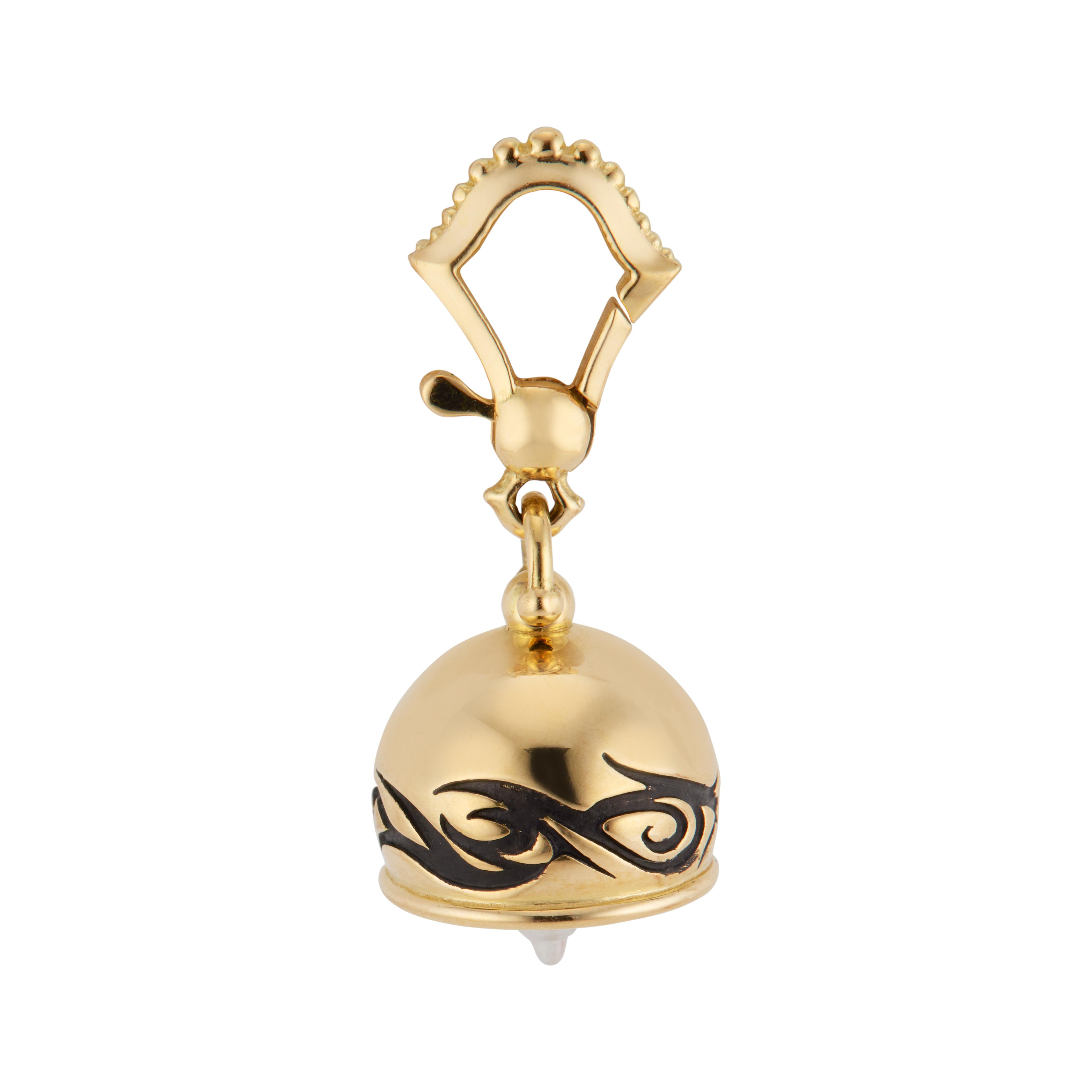 Women's Yellow Gold Small Tribal Meditation Bell by Paul Morelli Pendant