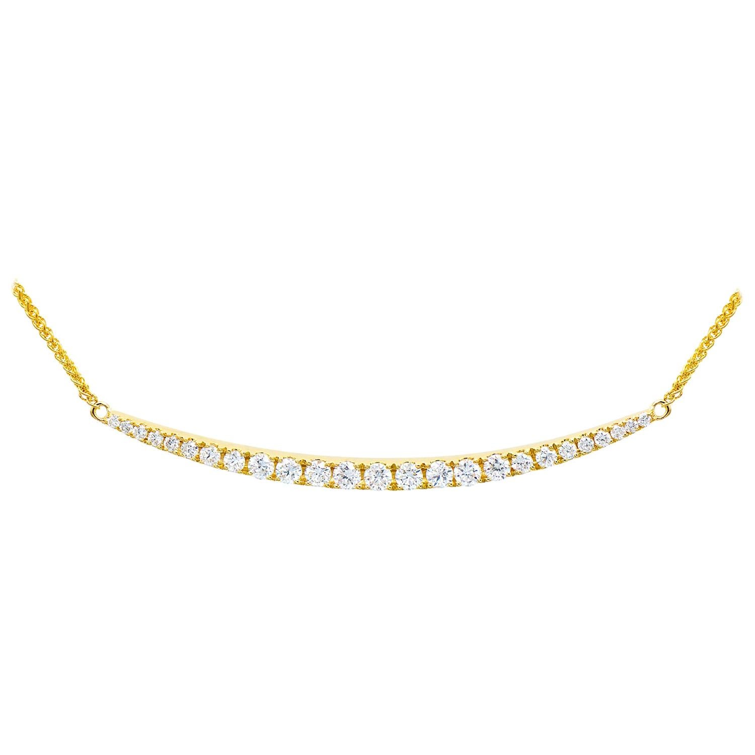 Yellow Gold Smile Necklace For Sale