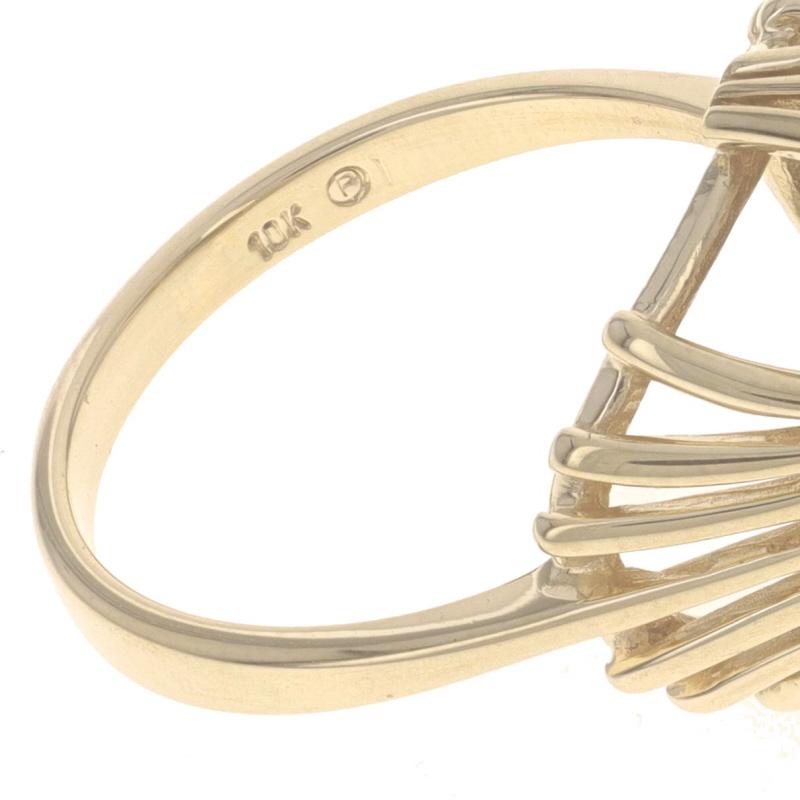 Bague solitaire cocktail en or jaune au quartz fumé - 10k Ovale 3.60ct 2