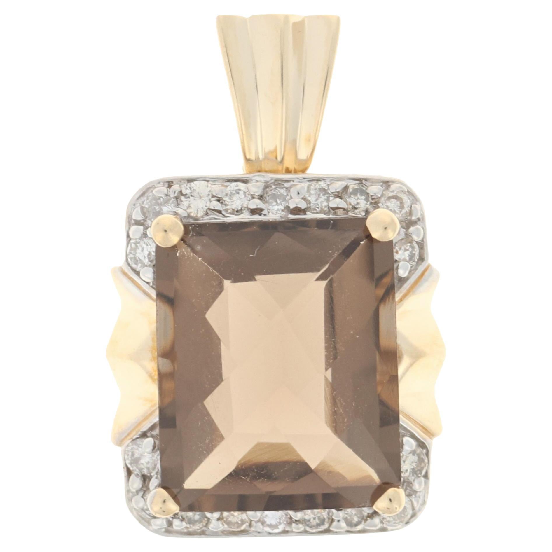 Smoky quartz earrings yellow gold Clearance