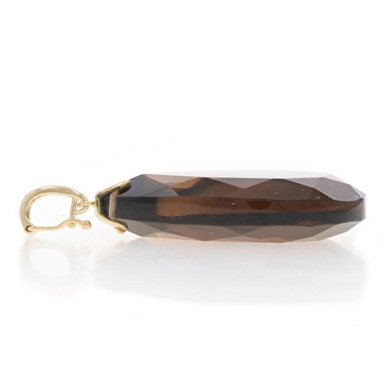 Gelbgold Rauchquarz Solitär Enhancer Anhänger - 14k Birne (Tropfenschliff)