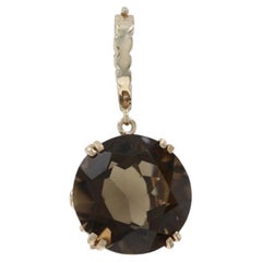 Ciondolo con solitario di quarzo fumé in oro giallo - 14k Round 21.50ct
