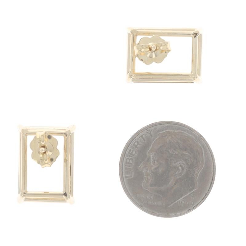Yellow Gold Smoky Quartz Stud Earrings - 14k Emerald 14.50ctw Excellent état - En vente à Greensboro, NC