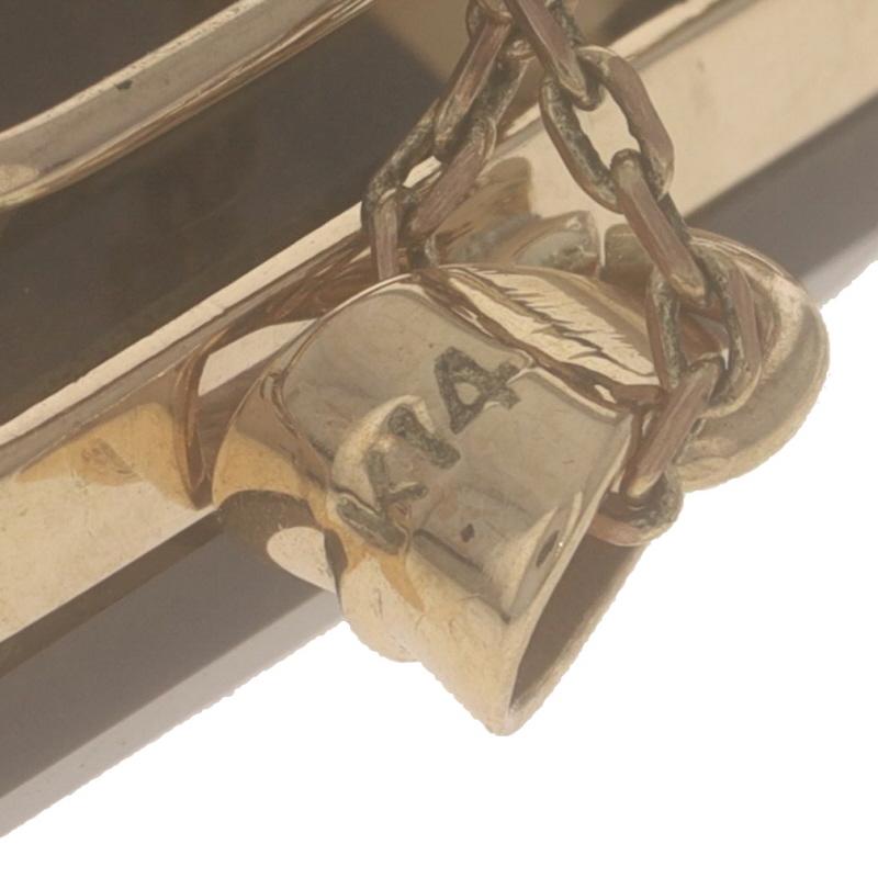 Donna Collana solitario vintage in oro giallo con quarzo fumé 14 1/2