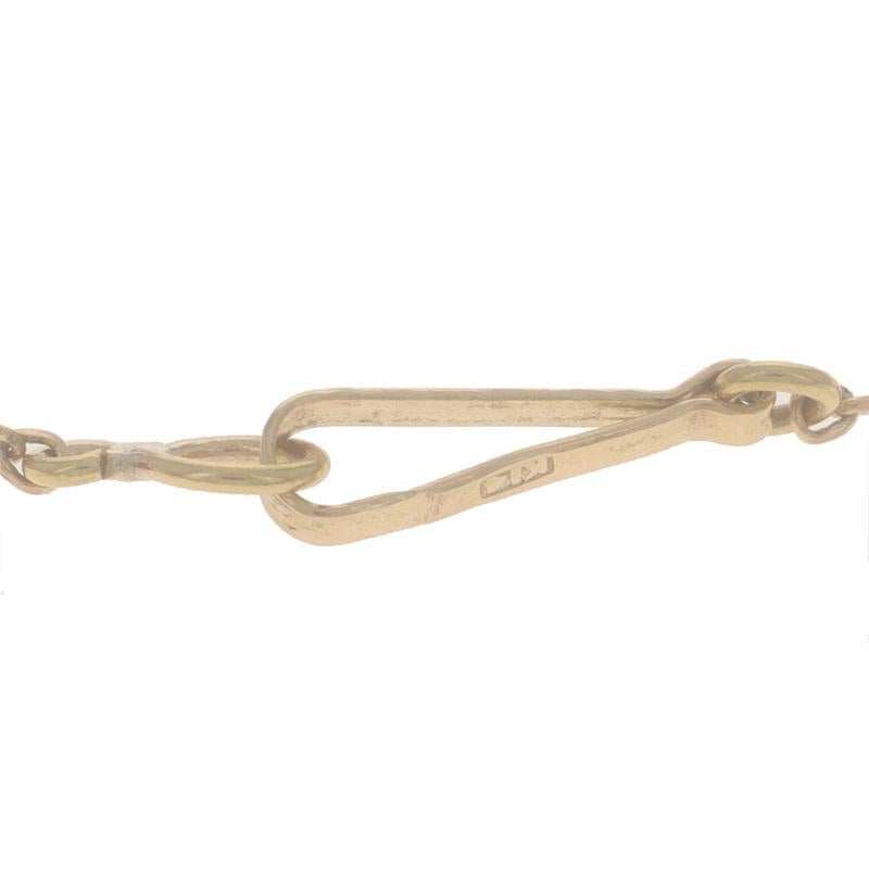 Collana solitario vintage in oro giallo con quarzo fumé 14 1/2