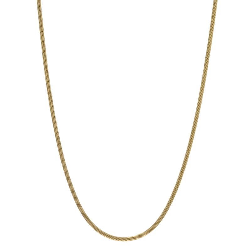 Contenu du métal : Or jaune 14k

Style de chaîne : Serpent
Style du collier : Chaîne
Type de fermeture : Fermoir à griffe de homard

Mesures

Longueur : 14