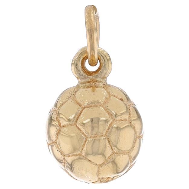 Yellow Gold Soccer Ball Charm - 14k Sports Equipment Football For Sale