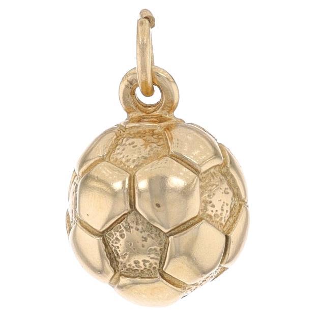 Yellow Gold Soccer Ball Pendant - 14k Football Sports Charm