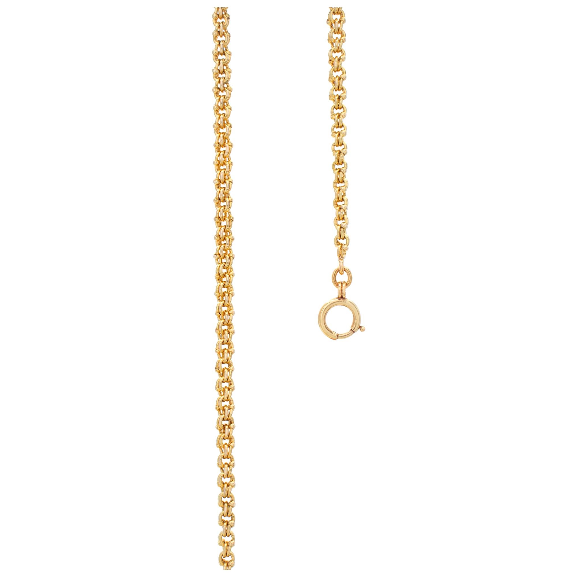 Women's or Men's Yellow gold solid long necklace For Sale