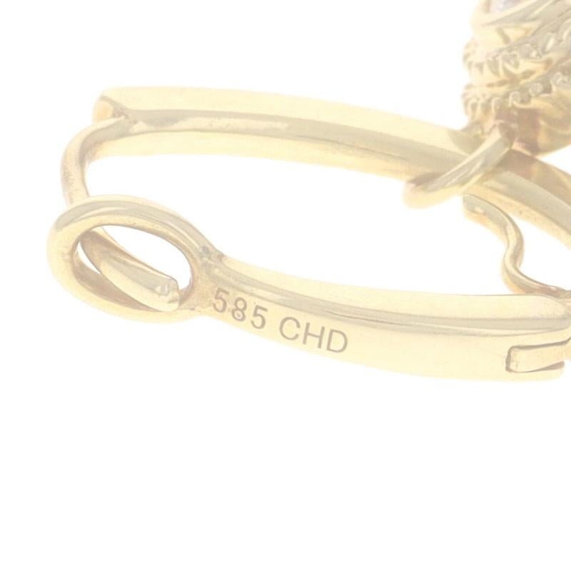 Donna Orecchini pendenti con solitario in oro giallo 14k a forma di Brilliante rotondo da 0,20 ct. in vendita
