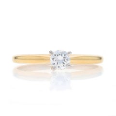Yellow Gold Solitaire Engagement Ring 18k Round Brilliant .25ct Promise Ring