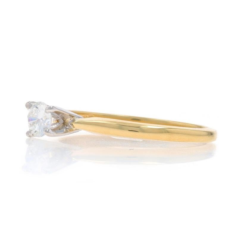 Bague de fiançailles solitaire en or jaune 18k Brilliante ronde .25ct Bague de promesse Pour femmes en vente