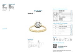 Yellow Gold Solitaire Diamond Ring HRD Certified