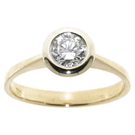 Yellow Gold Solitaire Diamond Ring HRD Certified