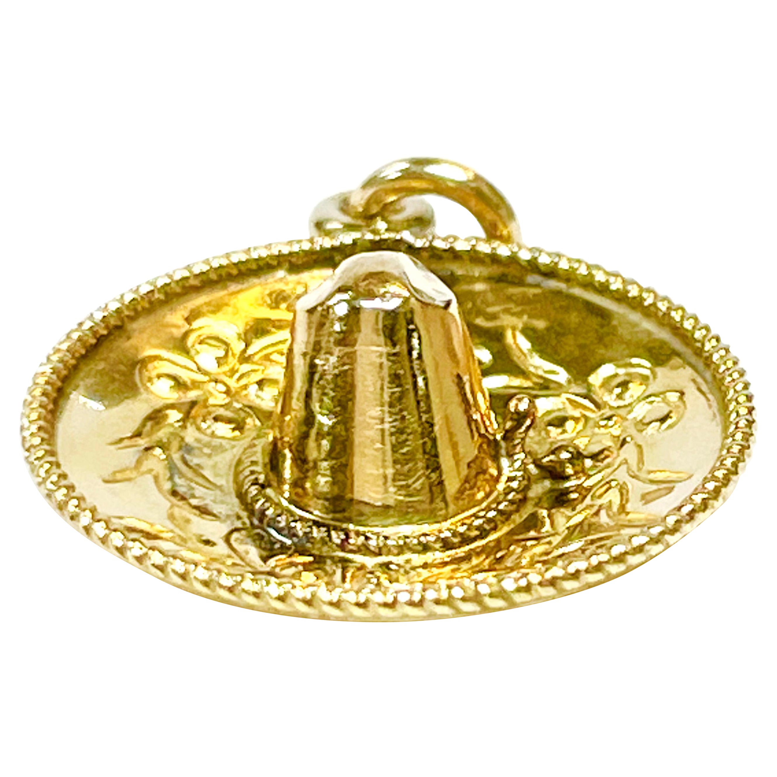 Gelbgold Sombrero Charm-Anhänger