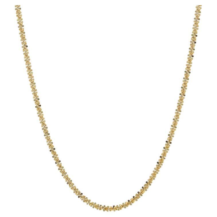 Yellow Gold Sparkle Chain Necklace 16" - 14k Italy
