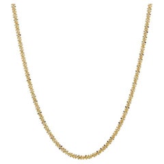 Yellow Gold Sparkle Chain Necklace 16" - 14k Italy