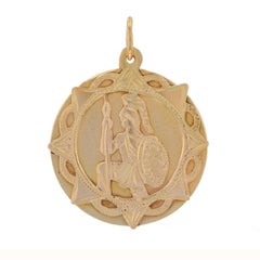 Yellow Gold Spartan Warrior Unisex Pendant - 14k Athens, Greece Charm