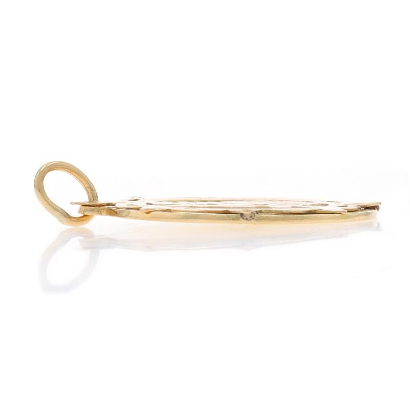 Pendentif unisexe d'Athènes en or jaune 14 carats, Grèce Excellent état - En vente à Greensboro, NC
