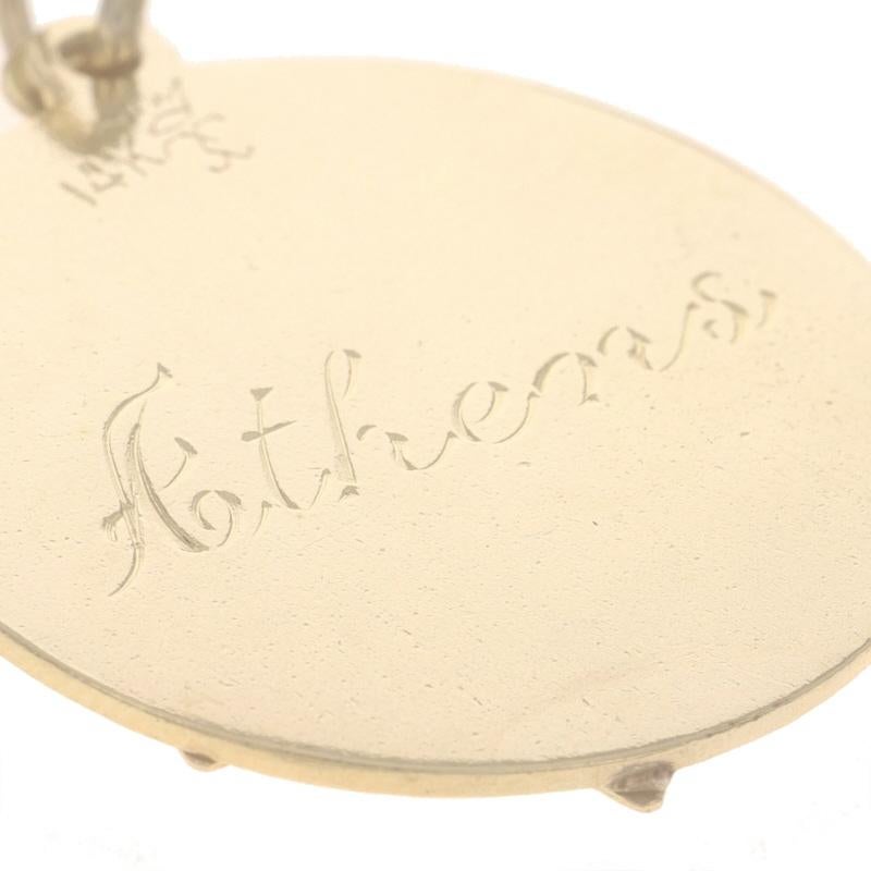 Pendentif unisexe d'Athènes en or jaune 14 carats, Grèce en vente 1