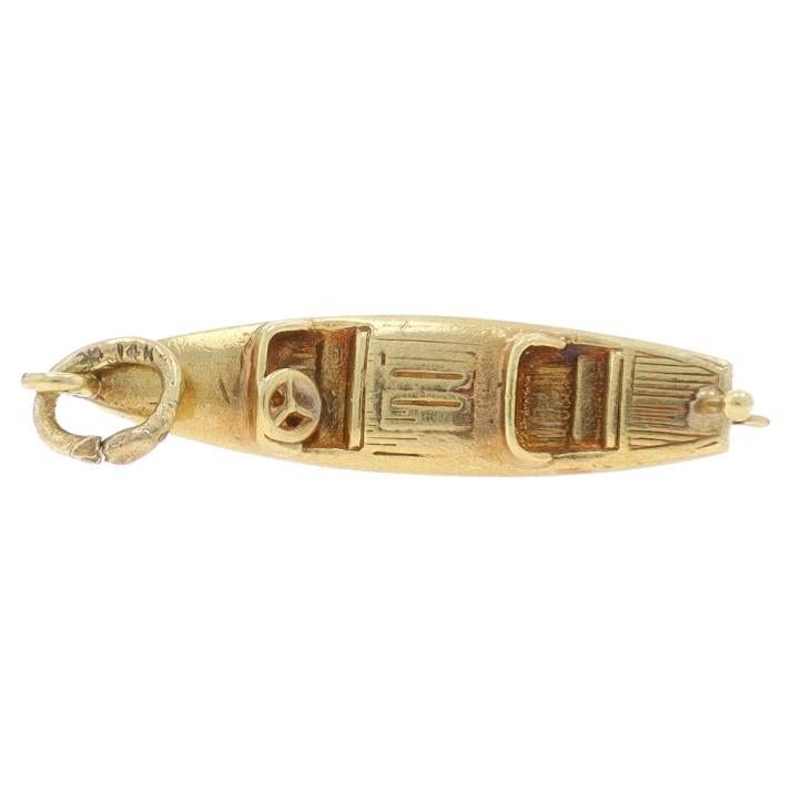 Yellow Gold Speedboat Charm - 14k Motorboat Water Transportation For Sale