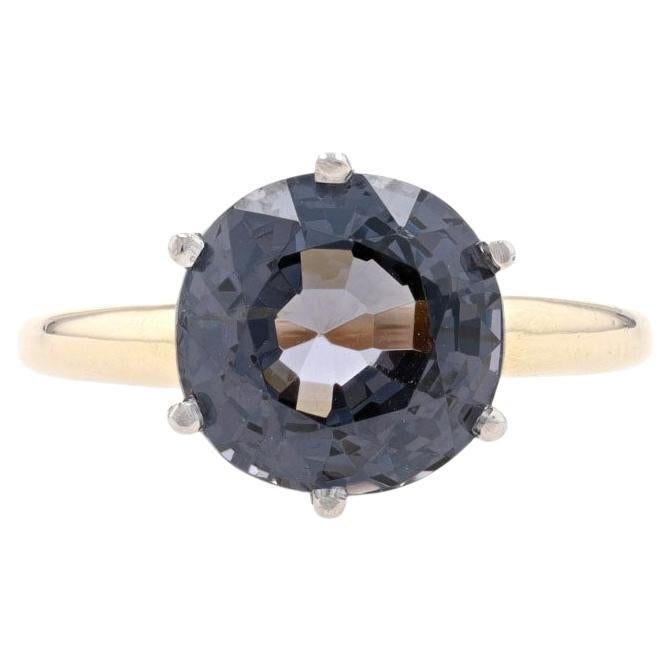 Yellow Gold Spinel Cocktail Solitaire Ring - 14k Cushion 4.05ct Engagement For Sale