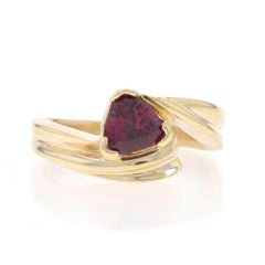 Yellow Gold Spinel Solitaire Bypass Ring - 14k Trillion .92ct