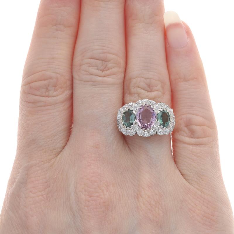 Taille ovale Bague Art Deco en or jaune Spinelle Tourmaline Diamant - 14k Oval 3.25ctw Vintage en vente