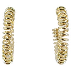Yellow Gold Spiral Hoop Earrings