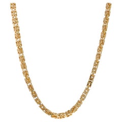 Yellow Gold Square Byzantine Chain Necklace 18 1/4" - 14k Italy