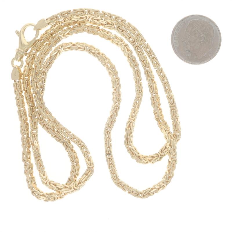 Quadratische byzantinische Kette aus Gelbgold 24