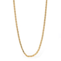 Quadratische byzantinische Kette aus Gelbgold 24" - 14k Italien