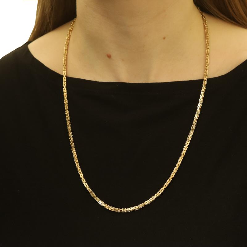 Collier à chaîne byzantine carrée 24 3/4