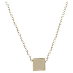 Yellow Gold Square Pendant Necklace 18" - 14k