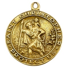 Ciondolo a forma di disco di San Cristoforo in oro giallo