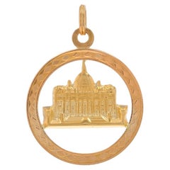 Yellow Gold St. Peter's Basilica Charm - 18k Rome, Italy Souvenir