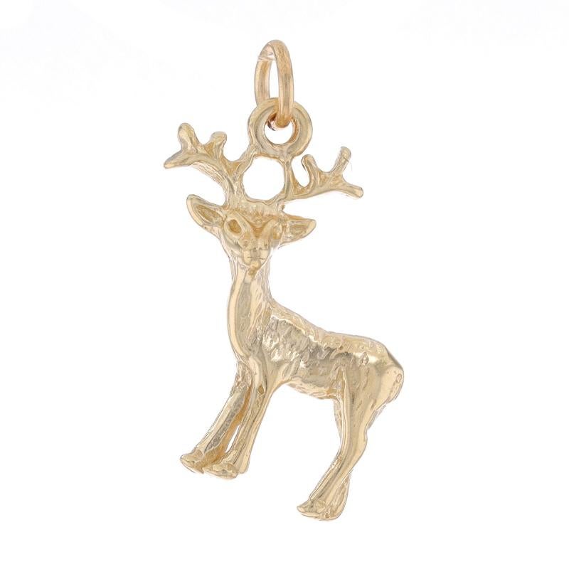 Metal Content: 14k Yellow Gold

Theme: Standing Deer, Wildlife

Measurements

Tall (from stationary bail): 27/32