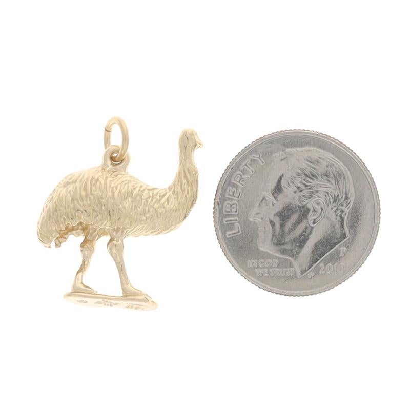 Standender Emu-Charm aus Gelbgold - 14k fliegender australischer Vogel im Zustand „Hervorragend“ in Greensboro, NC