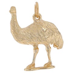 Breloque Emu debout en or jaune 14 carats - Oiseau australien sans vol