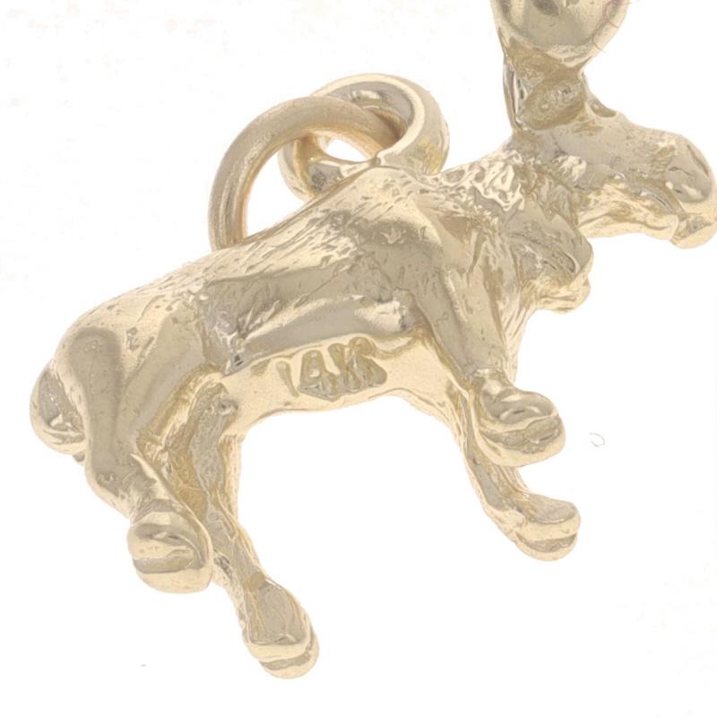 Yellow Gold Standing Moose Charm - 14k Wildlife For Sale 1